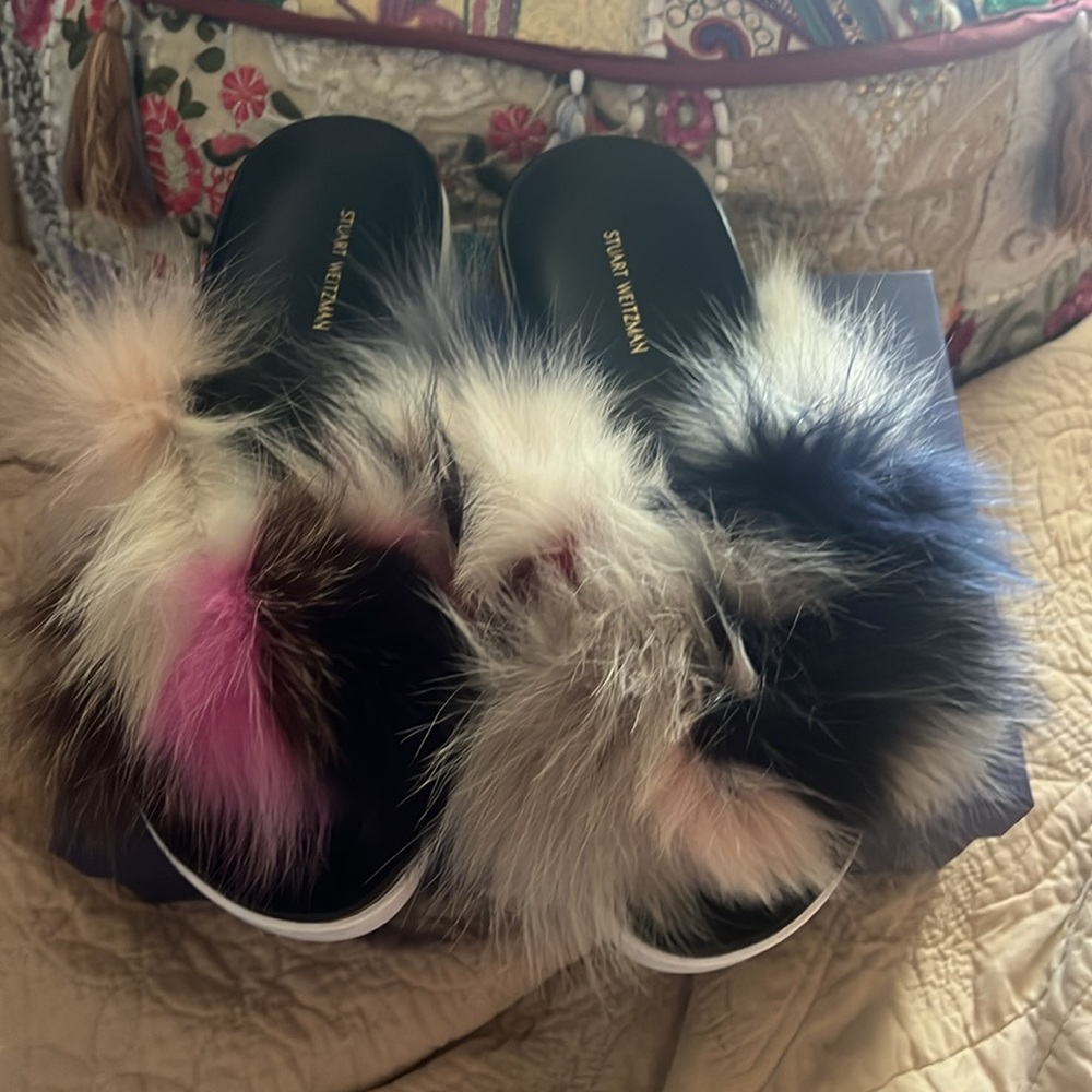 Stuart Weitzman Sublime Real Multi-Color Fox Fur … - image 3